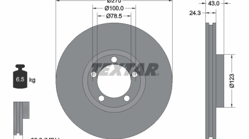 Disc frana punte fata (92088200 TEXTAR) FORD,FORD AUSTRALIA