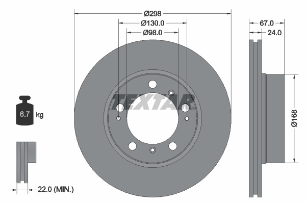 Disc frana punte fata (92088803 TEXTAR) PORSCHE