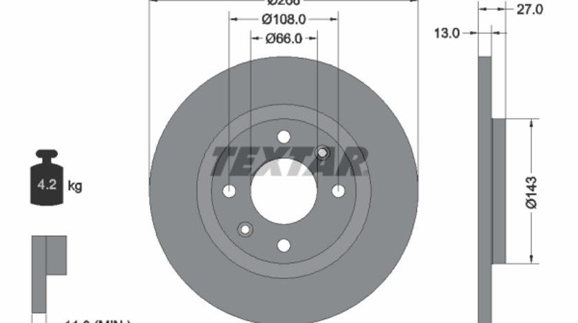 Disc frana punte fata (92089103 TEXTAR) Citroen,Citroen (DF-PSA),PEUGEOT,PEUGEOT (DF-PSA)