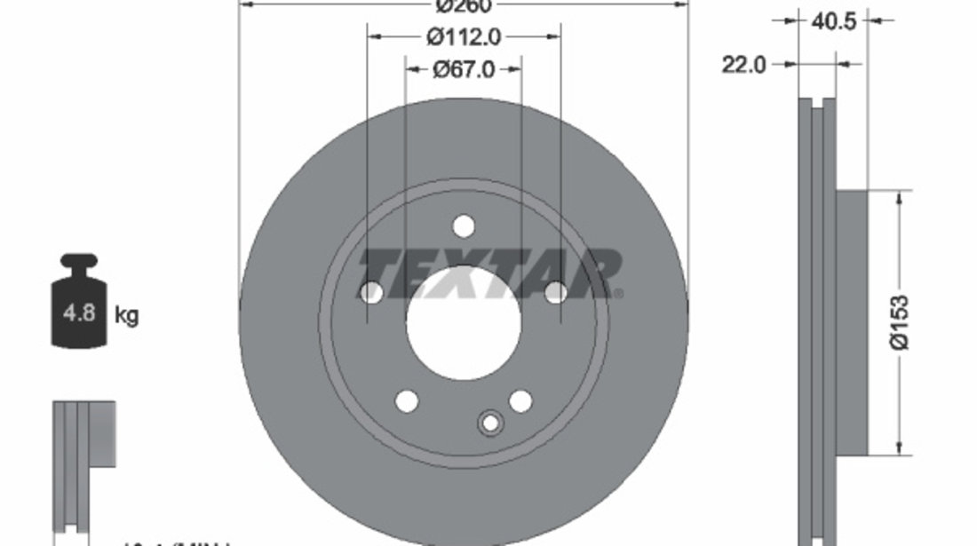 Disc frana punte fata (92091303 TEXTAR) MERCEDES-BENZ