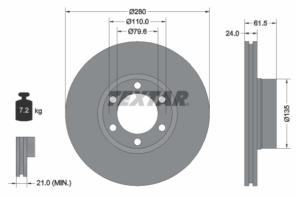 Disc frana punte fata (92097700 TEXTAR) OPEL,RENAULT,VAUXHALL