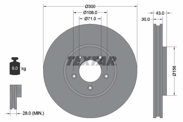 Disc frana punte fata (92099003 TEXTAR) FORD USA,JAGUAR,LINCOLN