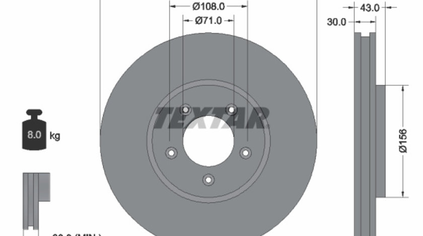 Disc frana punte fata (92099003 TEXTAR) FORD USA,JAGUAR,LINCOLN