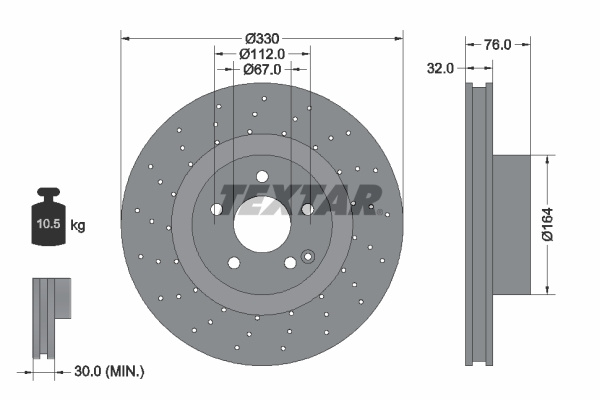 Disc frana punte fata (92099205 TEXTAR) MERCEDES-BENZ