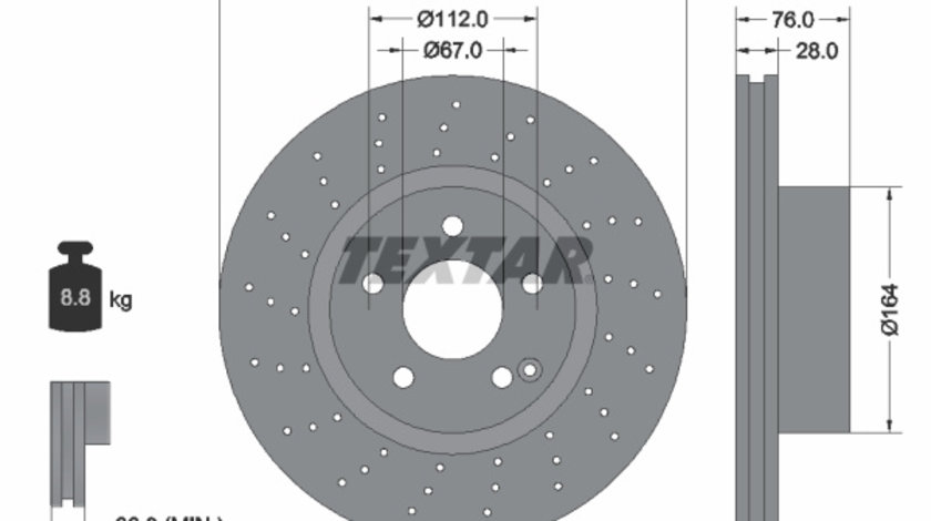 Disc frana punte fata (92099305 TEXTAR) MERCEDES-BENZ