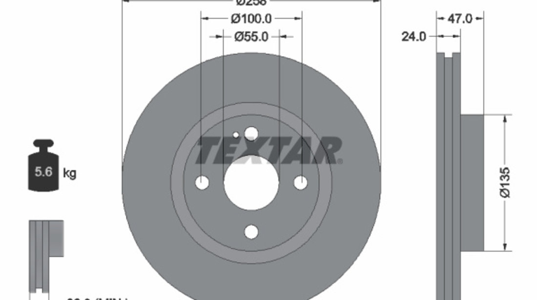 Disc frana punte fata (92103100 TEXTAR) FORD AUSTRALIA,HAIMA (FAW),MAZDA,TOYOTA (FAW),TOYOTA (GAC)