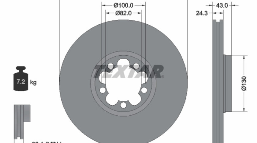 Disc frana punte fata (92103803 TEXTAR) FORD,FORD AUSTRALIA