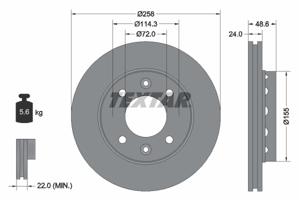 Disc frana punte fata (92104200 TEXTAR) KIA,PEUGEOT