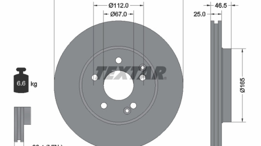 Disc frana punte fata (92105905 TEXTAR) MERCEDES-BENZ