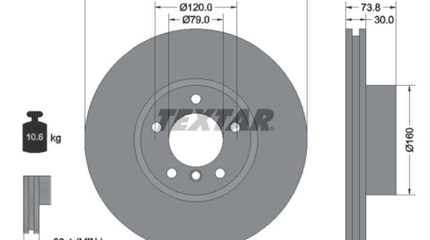 Disc frana punte fata (92107105 TEXTAR) BMW