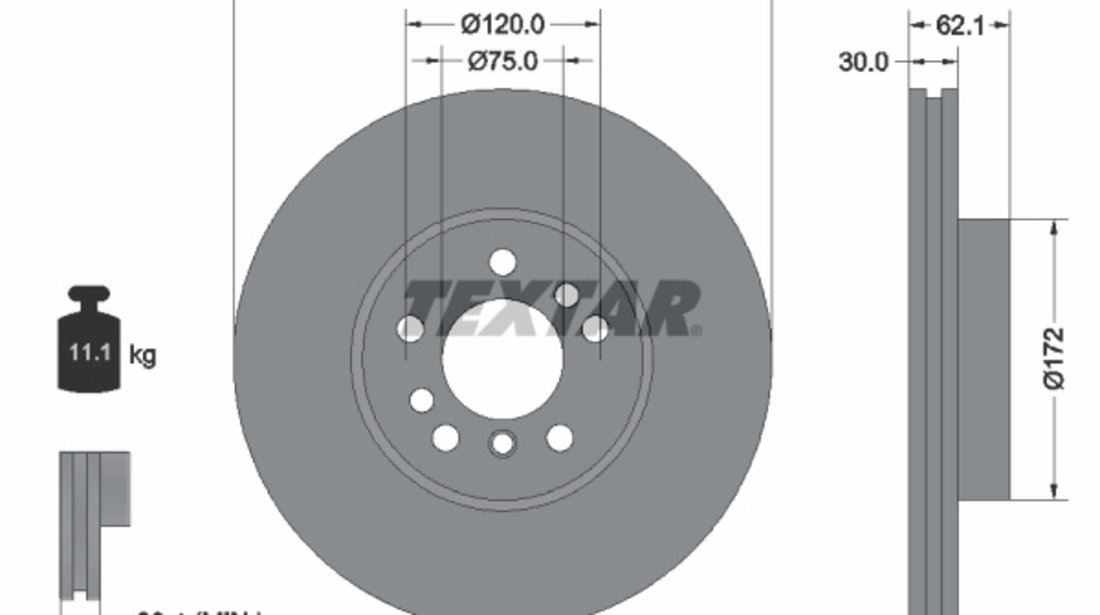 Disc frana punte fata (92107205 TEXTAR) BMW