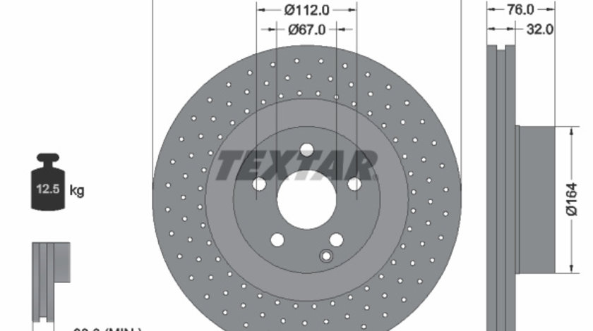 Disc frana punte fata (92108800 TEXTAR) MERCEDES-BENZ