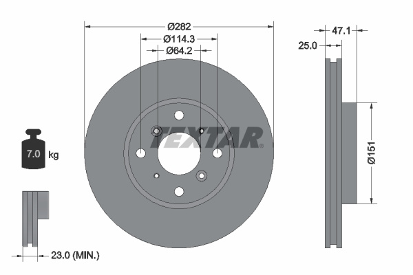 Disc frana punte fata (92110100 TEXTAR) HONDA