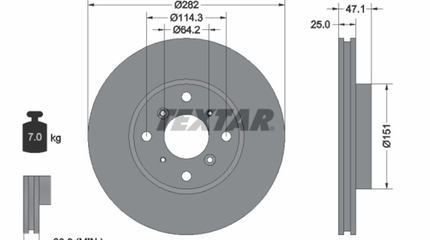 Disc frana punte fata (92110100 TEXTAR) HONDA