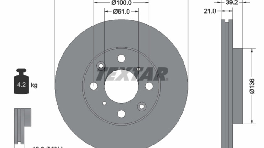 Disc frana punte fata (92110300 TEXTAR) EVERUS,HONDA,HONDA (GAC)