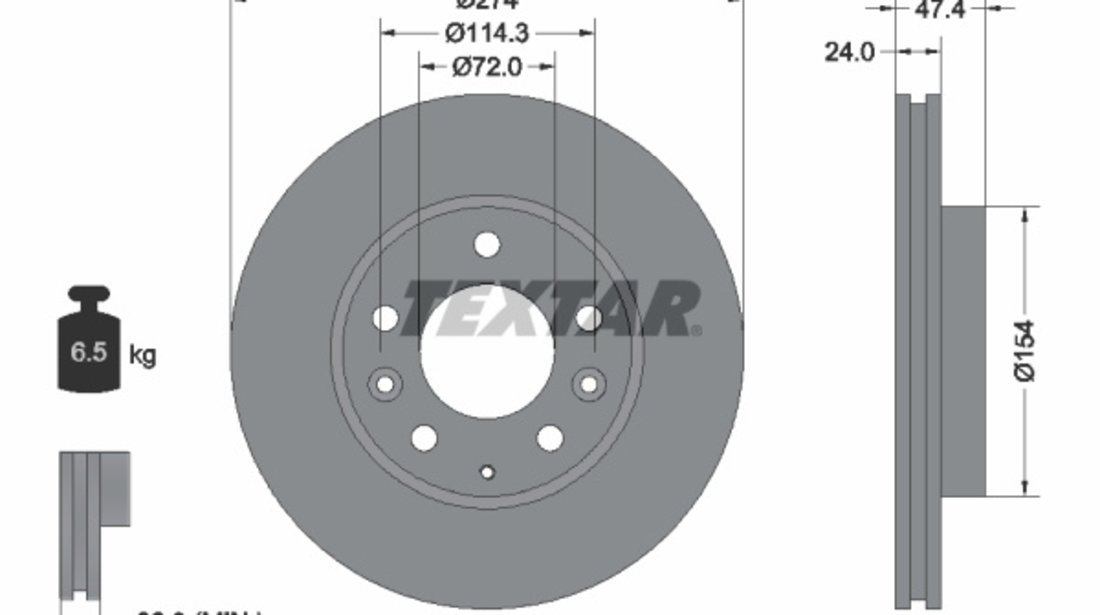 Disc frana punte fata (92110400 TEXTAR) BESTURN (FAW),ISUZU,MAZDA,MAZDA (FAW)