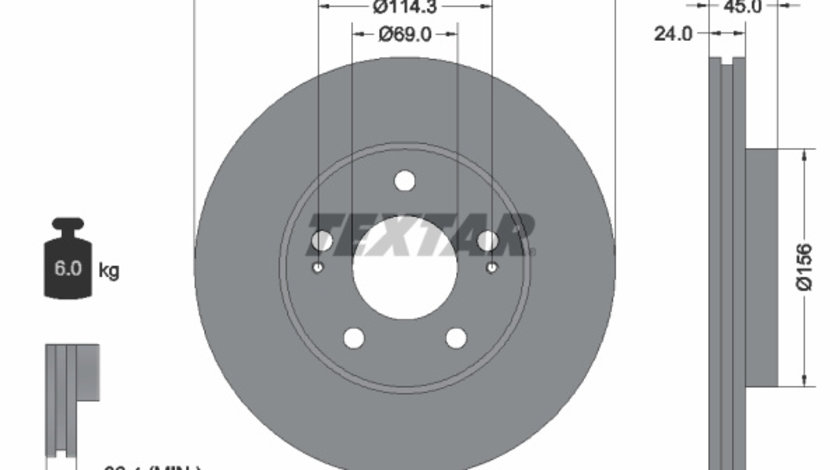 Disc frana punte fata (92110700 TEXTAR) DODGE,MITSUBISHI