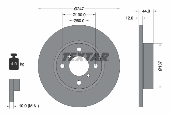 Disc frana punte fata (92110803 TEXTAR) OPEL,SUZUKI,VAUXHALL