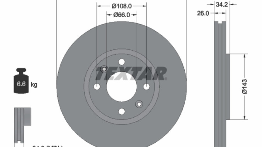 Disc frana punte fata (92111600 TEXTAR) AEOLUS,Citroen,Citroen (DF-PSA),DS,FENGSHEN,OPEL,PEUGEOT,PEUGEOT (DF-PSA),VAUXHALL