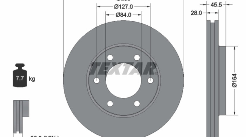 Disc frana punte fata (92113000 TEXTAR) TOYOTA