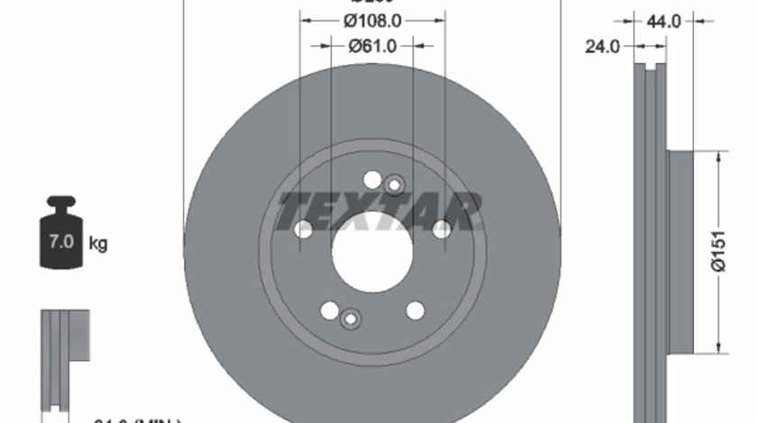 Disc frana punte fata (92113803 TEXTAR) RENAULT