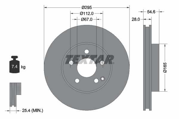Disc frana punte fata (92115105 TEXTAR) MERCEDES-BENZ,MERCEDES-BENZ (BBDC)
