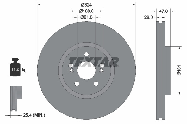 Disc frana punte fata (92119405 TEXTAR) RENAULT