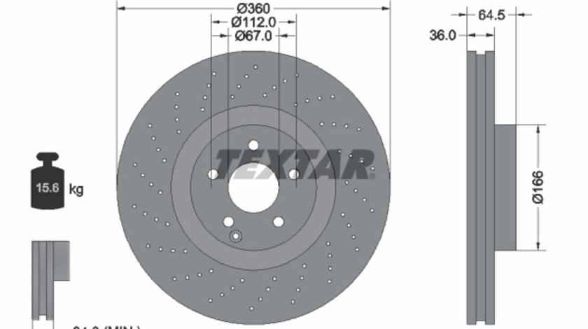 Disc frana punte fata (92120305 TEXTAR) BRABUS,MERCEDES-BENZ