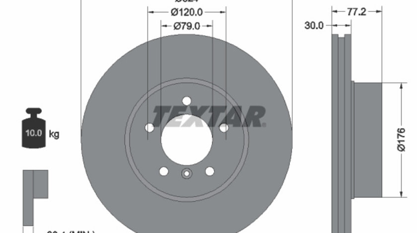 Disc frana punte fata (92122605 TEXTAR) BMW,BMW (BRILLIANCE)