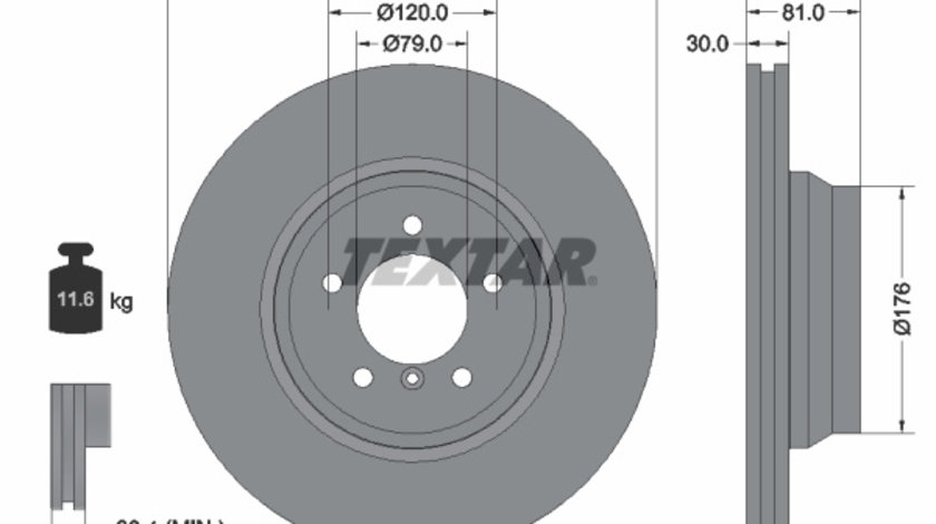 Disc frana punte fata (92122900 TEXTAR) BMW