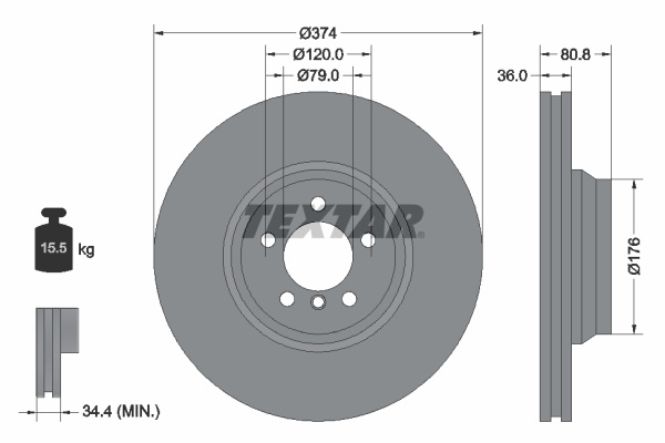 Disc frana punte fata (92123003 TEXTAR) BMW