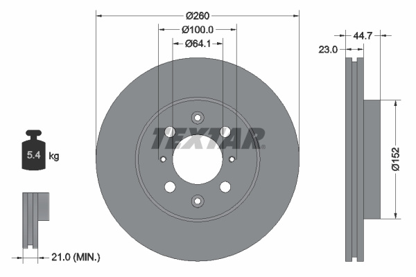 Disc frana punte fata (92125200 TEXTAR) HONDA