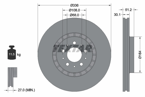 Disc frana punte fata (92126705 TEXTAR) VOLVO,VOLVO ASIA