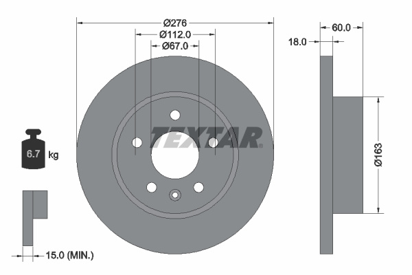 Disc frana punte fata (92129203 TEXTAR) MERCEDES-BENZ