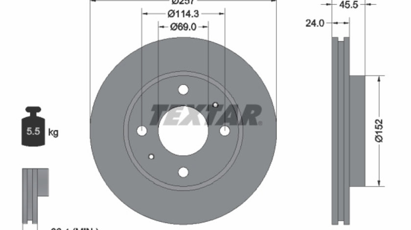 Disc frana punte fata (92130800 TEXTAR) HYUNDAI,HYUNDAI (BEIJING),INOKOM,KIA