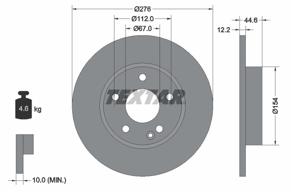 Disc frana punte fata (92131803 TEXTAR) MERCEDES-BENZ
