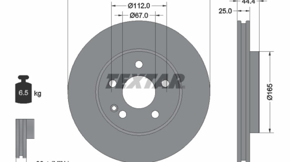 Disc frana punte fata (92132005 TEXTAR) MERCEDES-BENZ