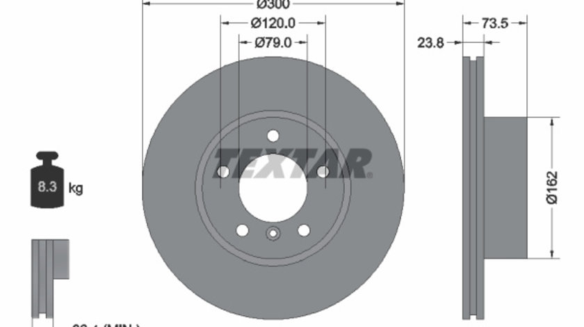 Disc frana punte fata (92137705 TEXTAR) BMW,BMW (BRILLIANCE),CHANGFENG