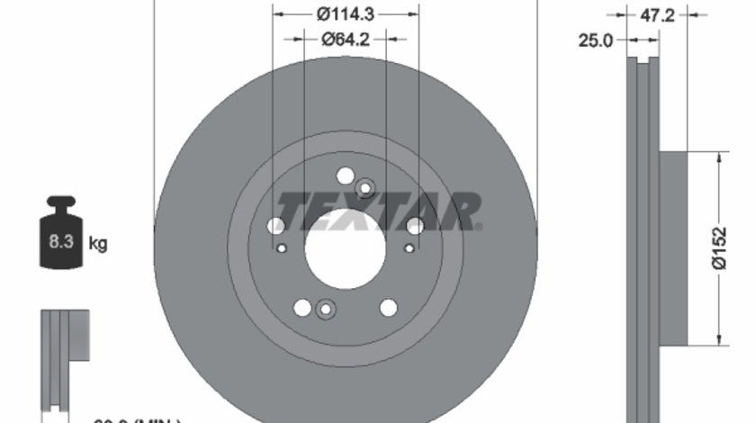 Disc frana punte fata (92140900 TEXTAR) HONDA