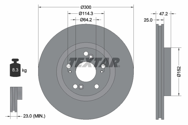 Disc frana punte fata (92140903 TEXTAR) ACURA,HONDA