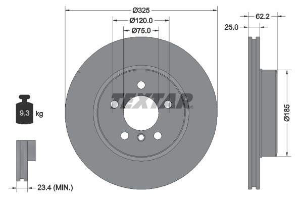 Disc frana punte fata (92141505 TEXTAR) BMW