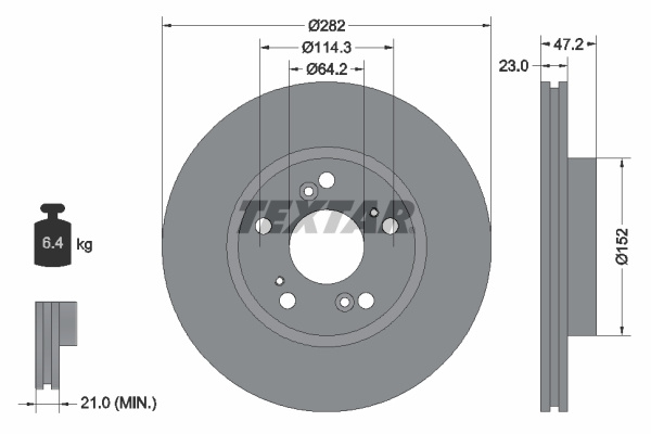 Disc frana punte fata (92144403 TEXTAR) ACURA,BYD,HONDA,HONDA (DONGFENG)