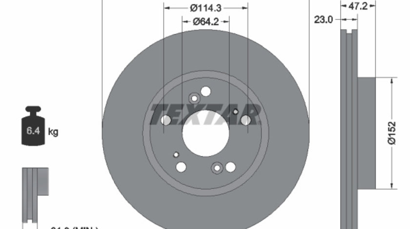 Disc frana punte fata (92144403 TEXTAR) ACURA,BYD,HONDA,HONDA (DONGFENG)