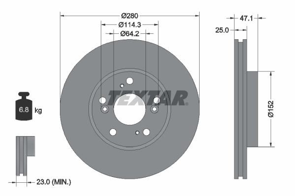 Disc frana punte fata (92146603 TEXTAR) HONDA
