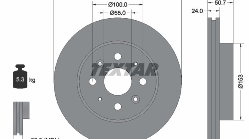 Disc frana punte fata (92147000 TEXTAR) KIA