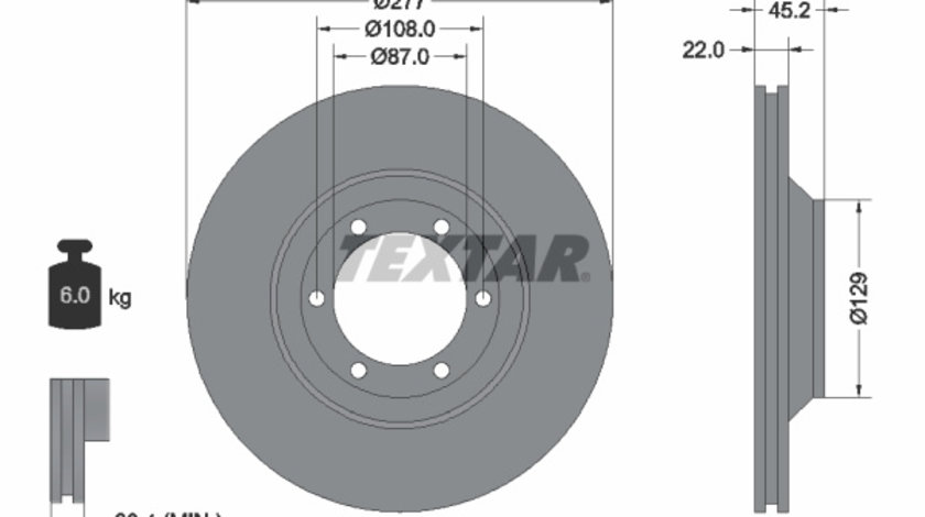 Disc frana punte fata (92149400 TEXTAR) HYUNDAI,MITSUBISHI