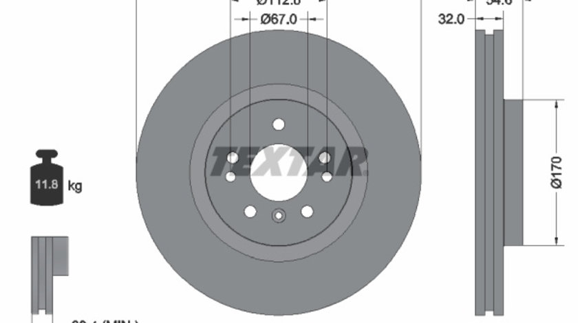 Disc frana punte fata (92150605 TEXTAR) MERCEDES-BENZ