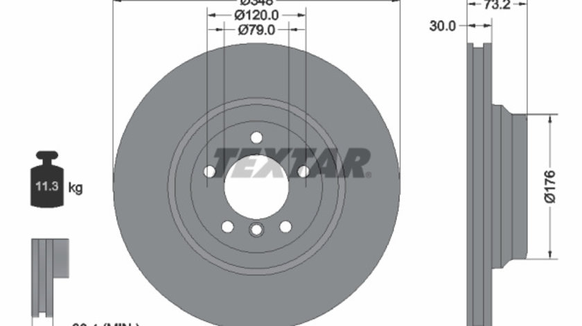 Disc frana punte fata (92155303 TEXTAR) BMW