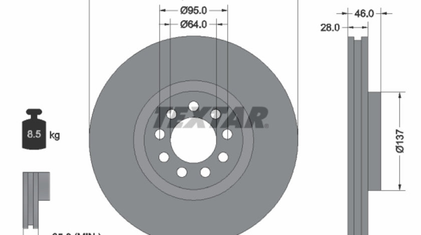 Disc frana punte fata (92155700 TEXTAR) IVECO