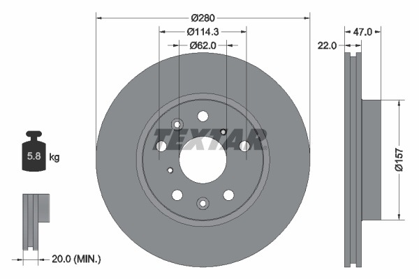 Disc frana punte fata (92156600 TEXTAR) FIAT,SUZUKI